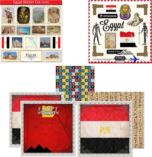 Scrapbook Customs Themed Paper and Stickers Scrapbook Kit, Egypt Sightseeing...