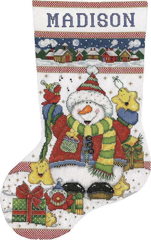 Tobin Snowman Fun Cross Stitch Stocking Kit, 17" Long, 14 Count...