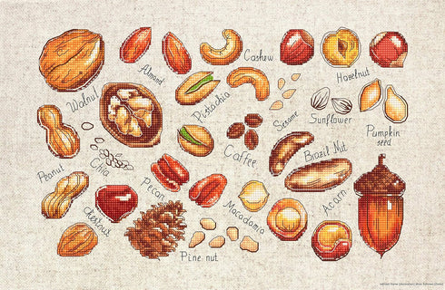 Luca-S Counted Cross Stitch kit Nuts and Seeds 31.5x20cm...