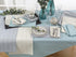 SARO LIFESTYLE 2136.A20S Cousu Collection Cotton Blend Stitched Line Table Napkins (Set of 4) 20" Aqua...