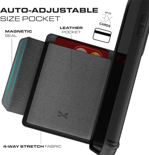 Ghostek Exec 3 iPhone XR Card Case with Industrial Strength Military Drop Protection for Apple iPhone XR 2018 | Supports Qi Wireless Charging | Wo...