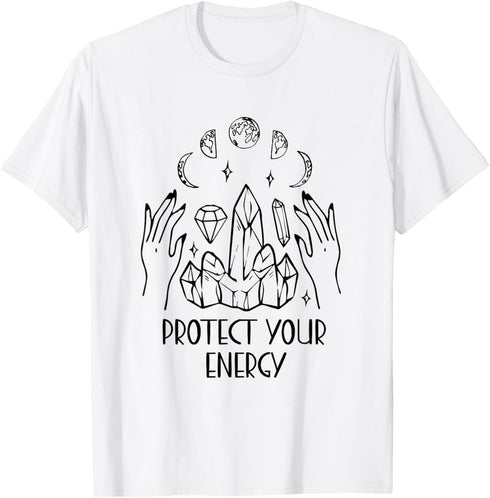 Protect Your Energy Mental Health Illness Awareness Crystal T-Shirt...