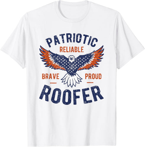 Patriotic Roofer Roofing T-Shirt...