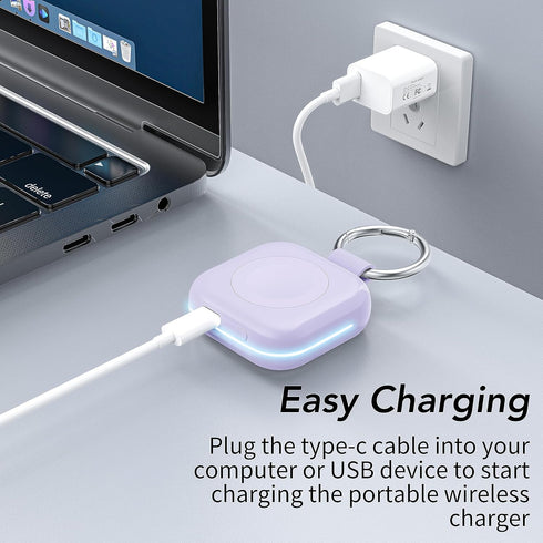 Portable Travel Charger for Apple Watch Series 8,Wireless iWatch Charger 1200mAh Power Bank with Charging Cable, Purse Keychain Smart Watch Charge...