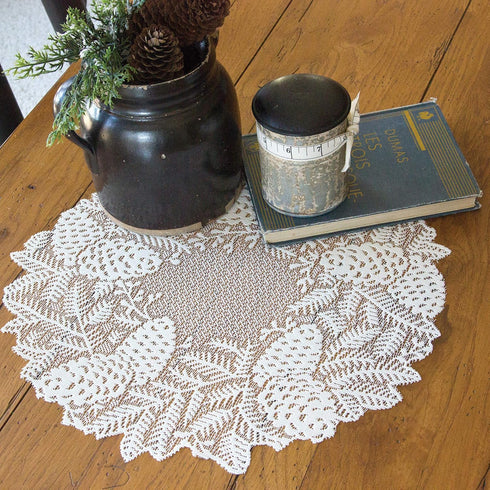 Heritage Lace Highland Pine Doily, 15", Ivory, 4 Count...