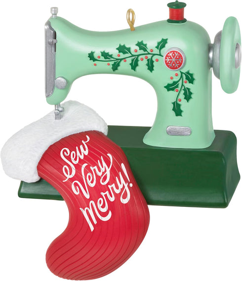 Hallmark Keepsake Sewing Machine Christmas Ornament 2023, "Sew Very Merry!" Gift for Quilters, Crafters, Grandma, Mom...