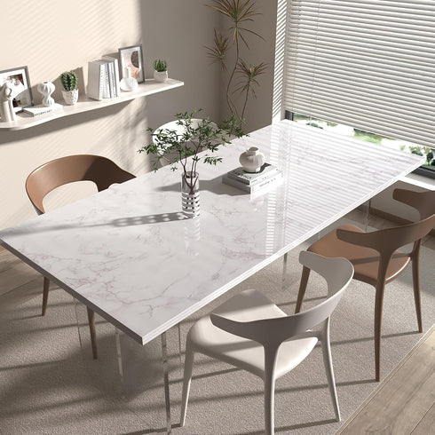 White/Gray Glossy Marble Contact Paper Wallpaper 15.8"x78.7" Peel and Stick Wallpaper Self Adhesive Thick Removable Waterproof DIY Vinyl Film for ...