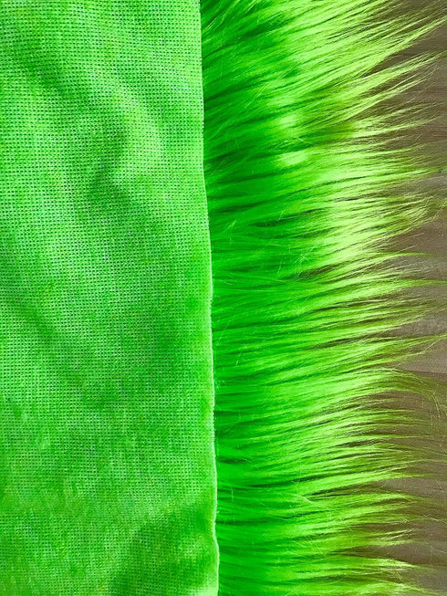 Faux Fur Fabric Square Patches for Crafts, Sewing, Costumes, Seat Pads (Green, 10 x 20 Inch)...