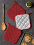 DII Basic Terry Collection Quilted 100% Cotton, Potholder, Barn Red, 3 Piece...