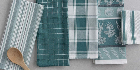 DII Assorted Pattern Kitchen Dishtowels and Dishcloth Set of 5, North Sea...
