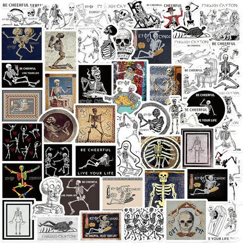 Skull Sticker,62Pcs Skeleton Stickers for Kids -Halloween Sticker Waterproof Vinyl Stickers for Adults Teens Spooky Stickers Stickers for Doodles ...