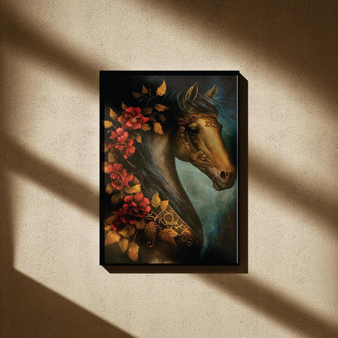 Floral Horse Rice Paper, 11.5 x 16 inch - for Decoupage Furniture Crafts...