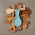 Now Designs Curved Stoneware Spoon Rest Eggshell Blue, 3.5x7.75 in...