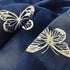 Jubilantex Butterfly Sheer Curtains Navy Blue Drapery with Gold Print Pattern 63 Inch Long, Kids Nursery Bedroom Voile Linen Textured Curtain Rod ...