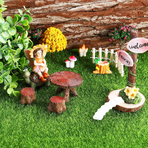 Elcoho 10 Pieces Fake Grass for Crafts Fairy Garden Grass 6 x 6 Inches Artificial Garden Grass for Miniature Ornament Garden Dollhouse DIY Decorat...