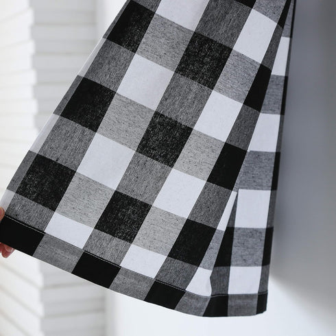 3 Pc Cotton Classic Country Farmhouse Kitchen Window Curtain -Black & White Buffalo Check Tier & Valance Set, 54" x 18" / 27" x 36"...