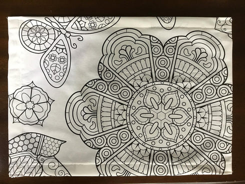 Mandala Design - Set of 4 Placemats (14"x18") - Interactive Coloring Placemats for Kids - Poly/Cotton Fabric - Washable and Reusable – DIY Activit...
