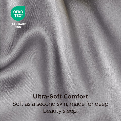 Bedsure King Size Satin Pillowcase Set of 2 - Dark Grey Pillow Covers for Hair and Skin with Envelope Closure, Similar to Silk Pillow Cases, Gifts...