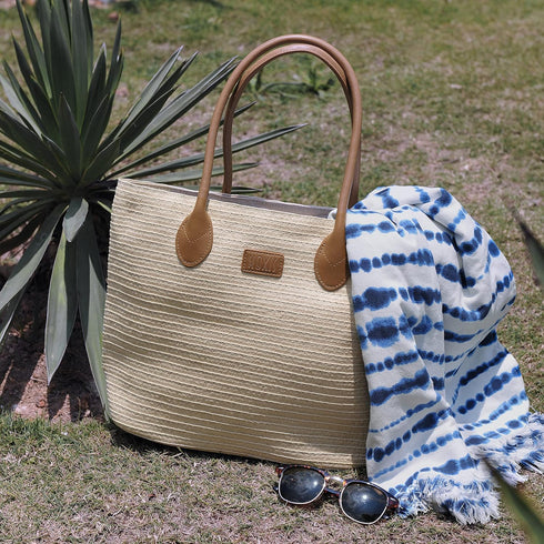 HOXIS Straw Rattan Women Tote Summer Beach Shoulder Handbag Medium Size 17.8''x12.6"x5.1"...