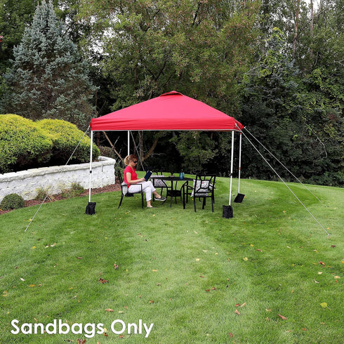 Sunnydaze Polyester Sandbag Canopy Weights - Fillable Canopy Anchors - Easy to Attach - Set of 4 - Black...