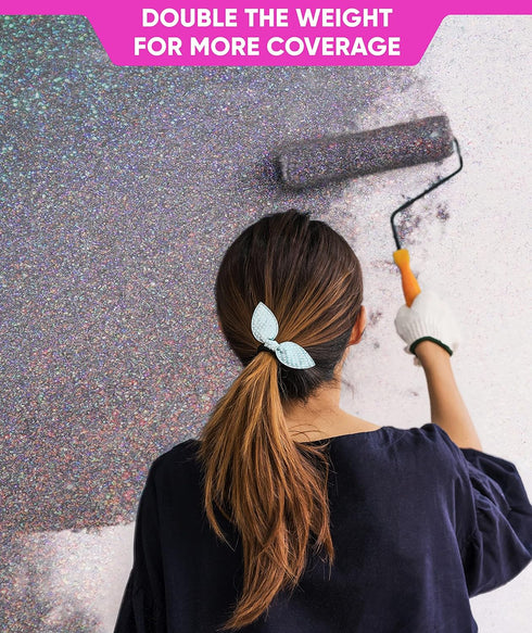 LEVAKA Glitter Paint Additive for Walls - Holographic Silver Paint Glitter for Painting Walls - Add to Interior or Exterior Paint for a Gorgeous S...