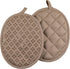 Sticky Toffee Oven Mitt and Pot Holder Set of 3 – Tan Kitchen Hot Pads and Mitts with Non-Slip Silicone Grip, 100% Cotton Shell, Oeko-Tex Cotton...