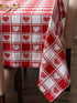DII Valentine's Day Tablecloth Check Collection, Tablecloth, 52x52, Checkered Hearts...