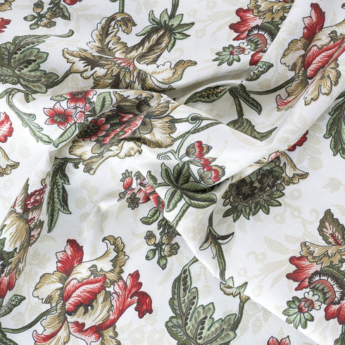 Ellis Curtain Madison Floral 58" x 15" Lined Scallop Valance, Brick...