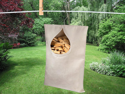 Handy Laundry Clothespin Bag - 11" x 15" - Holds 100 Medium-Sized Clothes Pins, Durable Canvas Material, Hook for Hanging and Effortlessly Sliding...