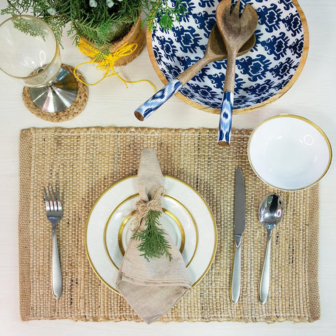 Chardin Home Eco-Friendly Natural Jute/Hemp Placemats 13''x''19, Set of 4 Natural/Beige Table Mats | Perfect for Holidays, Thanksgiving, Christmas...