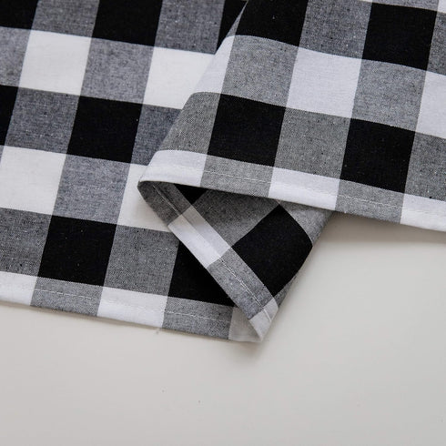 Aquazolax Weights Boho Tableclothes Buffalo Checkered Cloth Tablecloth for Rectangle Tables 6ft Long Black and White Table Cover, 54" x 72", Black...