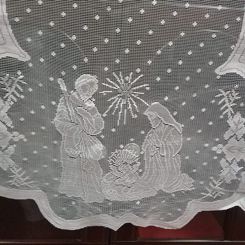 DoubleWood 20"x90" Christmas Decor Fireplace Scarf Fireplace Cloth White Lace Jesus Christmas Decorations Table Runner Winter Mantle Scarves Cover...