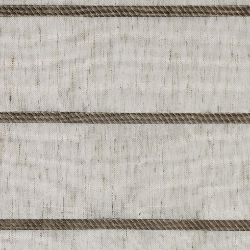 Clean Window Twill Stripe Allergy/Pet Friendly Anti-Dust Sheer Cafe Curtain, 52" x 36", Mocha/Linen...