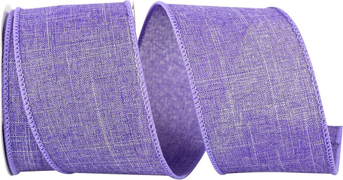 Reliant Ribbon 92573W-064-40F Everyday Linen Value Wired Edge Ribbon, 2-1/2 Inch X 10 Yards, Purple...