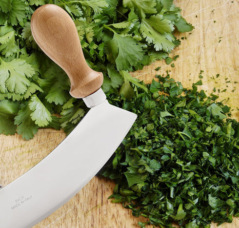 Fantes Mezzaluna Rocking Chopper, Stainless Steel Blade with Beechwood Handles, 9.5-Inch Blade, The Italian Market Original since 1906...