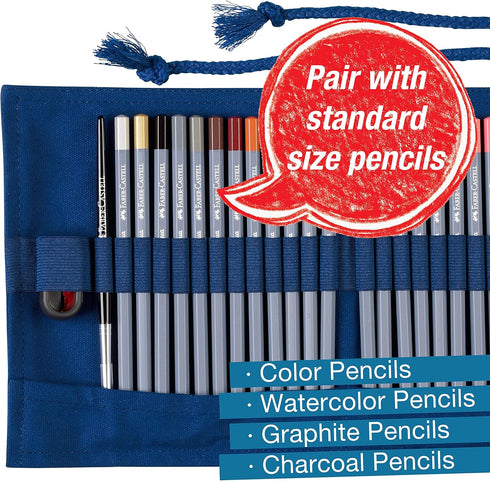 Faber-Castell Goldfaber Pencil Roll Up Case - 28 Slots for Pencils and Sharpener - Empty Colored Pencil Holder, Pencils Not Included...