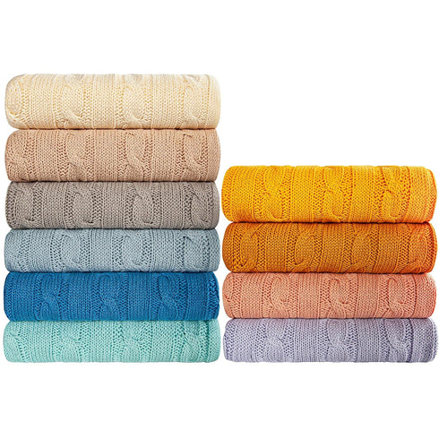 NTBAY 100% Pure Cotton Cable Knit Toddler Blanket, Super Soft Warm Breathable 30x40 Baby Blanket for Crib, Stroller, Nursery, Travel, Newborn, 30x...