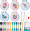 WATINC 5Pcs Embroidery Kit for Kids with Mermaid Patterns Stamped Cross Stitch DIY Key Chain Needle Point Kits Supplies for Sewing Beginners Art C...