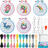 WATINC 5Pcs Embroidery Kit for Kids with Mermaid Patterns Stamped Cross Stitch DIY Key Chain Needle Point Kits Supplies for Sewing Beginners Art C...