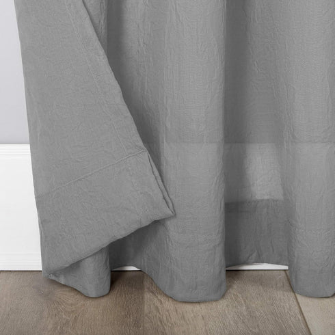No. 918 Genevieve 2-pack 2-pack Linen Weave Sheer Semi-Sheer Grommet Curtain Panel Pair, 50" x 96", Gray...