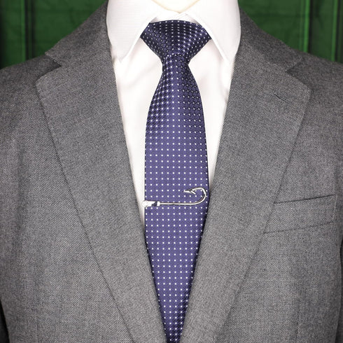 Fishing Hook Tie Clip Rhodium Plated Nolvety Fishhook Tie Clip With Box...