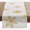 Saro Lifestyle Embroidered Snowflakes Table Runner, 16"x54", Gold...