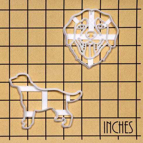 Set of 2 Labrador Retriever cookie cutters (Body & Face), 2 pieces - Bakerlogy...