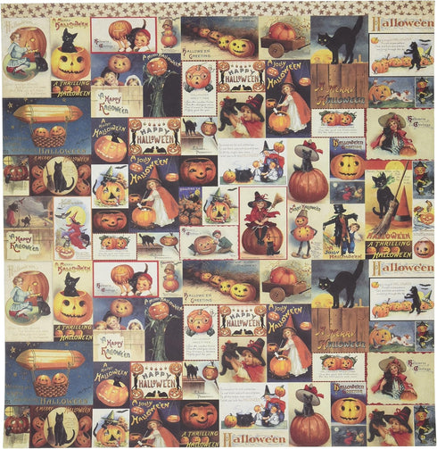 Reminisce Halloween 12 by 12-Inch Double Sided Scrapbook Paper, Fright Night...