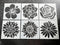 HELLATHUN 6pcs Reusable Large Flower Stencil (12x12 Inches), Sunflower Stencil, Rose Stencil, Dahlia Stencil, Floral Stencil for Painting on Furni...