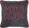 Pillow Perfect Merry Christmas Throw Pillow, 11.5 in. L X 11.5 in. W X 5 in. D, Grey...