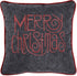Pillow Perfect Merry Christmas Throw Pillow, 11.5 in. L X 11.5 in. W X 5 in. D, Grey...