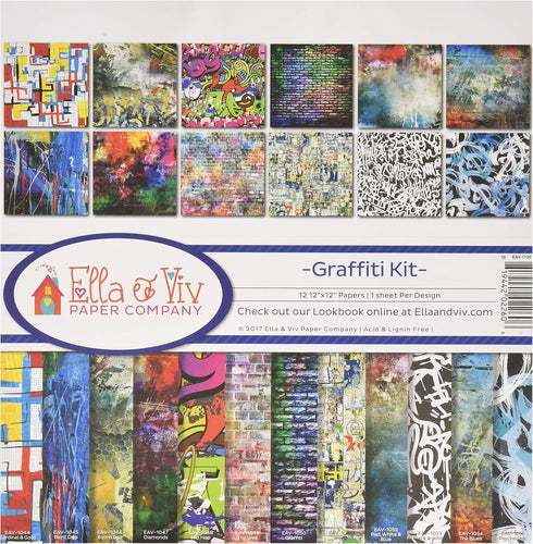 Ella & Viv by Reminisce EAV-1100 Graffiti Scrapbook Collection Kit, 12x12 inches...