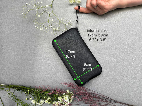 OneJoy Neoprene Phone Pouch, Lightweight Protective Cellphone Sleeve with Large Zipper Opening, Inner Pocket, Thermal Insulated, Durable Cell Phon...