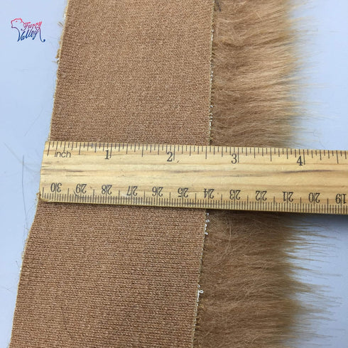 Furryvalley Faux Fur Trim Raccon Fox Fur Ribbon Craft Furry Stripe for Slippers Slides Fringe 2 Yards (Coffee)...